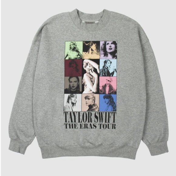 NEW Taylor Swift The Eras Tour II Logo Gray Crewneck Sweatshirt Size Large TTPD - Picture 1 of 3
